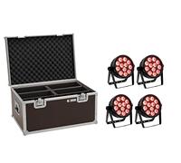 Eurolite Set 4X Led 4C-12 Silent Slim Spot + Case