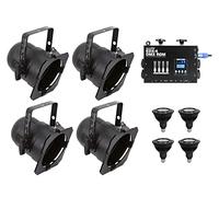 EUROLITE Set 4x PAR-38 Spot bk dim2warm + EDX-4 DMX RDM LED Dimmer pack