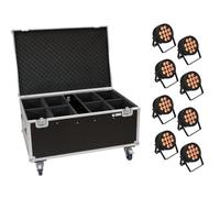 EUROLITE Set 8x LED IP PAR 12x9W SCL Spot + Case with wheels