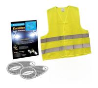 Eurolites Headlight Deflector Adaptors + UK Sticker + Hi Visibility Vest