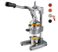 Eurolux Cast Iron Citrus Juicer | Extra-Large Commercial Grade Manual Hand Press | Heavy Duty Countertop Squeezer for Fresh Orange Juice (Bonus Stainless Steel Cup) (Gray)