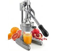 Eurolux Cast Iron Citrus Juicer | Extra-Large Commercial Grade Manual Hand Press | Heavy Duty Countertop Squeezer for Fresh Orange Juice (Bonus Stainless Steel Cup) (Gray)