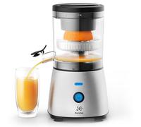 Eurolux Electric Citrus Juicer Stainless Steel | Premium Hands-Free One-Touch Orange Juice Squeezer for Oranges, Lemons, and Limes | Quiet Operation, Easy to Clean, Countertop Small Kitchen Appliance