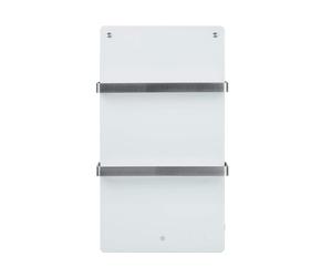 Eurom Sani 400 White WiFi Bathroom Infrared Heating Panel, 400W Wall Mounted Glass Heater with Smart App Control, Towel Rails, Radiant Heat, Energy Efficient, IPX4 Rated