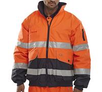 B Seen Europa 5 In 1 High Visibility Reflective Weatherproof Bomber Jacket S-6XL