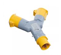 Europa ISP2163F IP44 Two Outlet Splitter 110V 2P+E 16A 4H