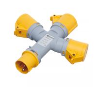 Europa ISP3163F IP44 Three Outlet Splitter 110V 2P+E 16A 4H