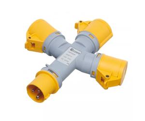 Europa ISP3163F IP44 Three Outlet Splitter 110V 2P+E 16A 4H