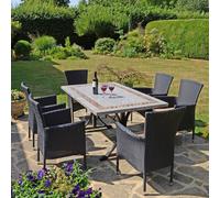Europa Leisure Burlington Stockholm 6 Seater Dining Set - Black Chairs