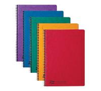 Europa Notebook 4850Z A5 Ruled Spiral Bound Cardboard Hardback Assorted Perforated 120 Pages Pack of 10