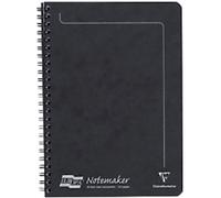 Europa Notepad 4852Z A5 Ruled Spiral Bound Cardboard Hardback Black Perforated 120 Pages Pack of 10