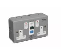 Europa RCD13AMCA Metal Clad 13A Double Socket Switched Type A RCD