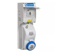 Europa SISRAW163P IP65 Switched Interlocked Socket with Type A RCCB 230V 2P+E 16A 6h