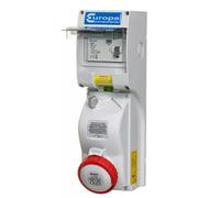 Europa SISRAW165V IP65 Switched Interlocked Socket with Type A RCCB 400V 3P+N+E 16A 6h