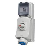 Europa SISRAW633P IP65 Switched Interlocked Socket with Type A RCCB 230V 2P+E 63A 6h