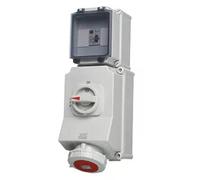 Europa SISRAW635V IP65 Switched Interlocked Socket with Type A RCCB 415V 3P+N+E 63A 6h