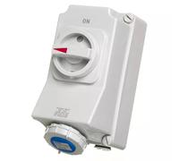 Europa SISW633P IP67 Weatherproof Switched Interlocked Socket 230V 2P+E 63A 6H