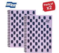 Exacompta Europa Splash - Ref EU1502Z Wirebound Notebooks, Bright Cover, 160 Lined Pages, A4+ Size with Micro-Perforated Pages, Pack of 3 Purple Cover
