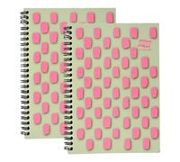 Europa Splash A5 Notepad Wirebound 160 Pages 80gsm F S C Paper Ruled Punched - 2 Packs in White Europa White