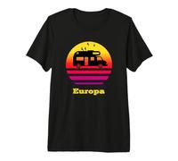 Europa Womo Motorhome Accessories Camper Vintage Sea Sun Premium T-Shirt