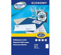 EUROPE 100 1600 Labels - White - 105mm x 37mm - Multi Purpose Self-Adhesive Sticky Coloured Labels