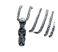Europe and The United States Fashion Trend Retro Punk Hip-hop Skull Pendant Necklace Valentine's Day Men's Party GiftJewelry
