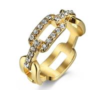 Europe And The United States Style Hollow Full Diamond Titanium Steel Ring, Fashion Simple Full Diamond Ladies Ring