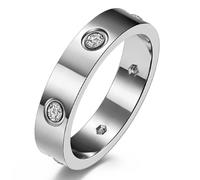 Europe And The United States Titanium Steel with Diamonds Ring, Couple with Diamonds Stainless Steel Ring