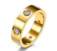 Europe And The United States Titanium Steel with Diamonds Ring, Couple with Diamonds Stainless Steel Ring