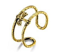 Europe And The United States Wind Cross Opening Adjustable Ring, Men's Retro Cross Titanium Steel Ring