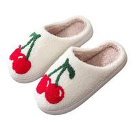 Europe and The US Autumn and Winter Models Pattern Home Leisure Cotton Slippers Men and Women with The Same Paragraph Thickened Cotton Slippers Summer Shoes (Pink, 6)