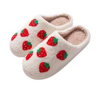 Europe and the USA and Winter Models Pattern Home Leisure Cotton Slippers Men and Women with the Same Heel Thickened Cotton Slippers Rome Shoes Women, red, 9 UK