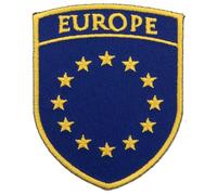 Europe EU Flag Patch Embroidered Iron-on/Sew-on Badge (3 Inch) Travel Vacation European Crest Souvenir Tourist Emblem Backpack Gift Patches