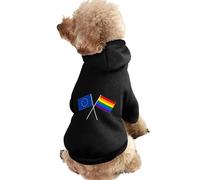 Europe EU Rainbow Flag Funny Dog Hoodie Sweatshirts Pet Pullover Puppy Cats Clothes for Small Medium Large