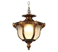 Europe Glass Lantern Garden Decoration Security Hanging Lamp Waterproof Outdoor Ceiling Light Aisle Balcony Chandelier Retro Outside Fence Villa Park E27 LED, Luxury