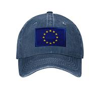 Europe Hat Embroidered European Union Flag Baseball Caps for Men Women Europe Decorations, Navy, One size