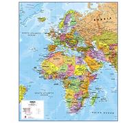 Europe Middle East Africa (EMEA) Political Map (Laminated)