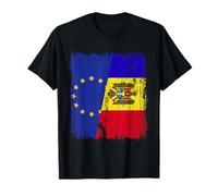 Europe Moldova Half Flag European Union Moldovan Heritage T-Shirt