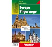 Europe pilgrimage routes, long-distance hiking map 1:2 million - 1:3.5 million