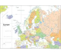 Europe Political Map - Size A1-59.4 x 84.1 cm - Vinyl
