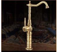 Europe Style Art Carved Antique Brass Finished so Construction hot and Cold Basin Faucet Sink tap(Long B)