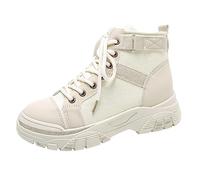 Europe, the United States and the foreign trade of the United States for thick boots with round after the strap, classic models, ankle boots, short boots with heel, beige, 5 UK