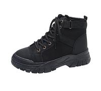 Europe, the United States and the foreign trade of the United States for thick boots with round after the strap, classic models, ankle boots, short boots with heel, black, 7 UK