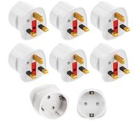 Europe to Uk Plug Adaptor 6 Pack Plug Travel Adapter 2 Pin to 3 Pin Type C G Adaptor for Electronic Devices for European Euro Germany France Italy Spain British Adapter White