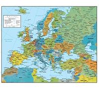 Europe Wall Map Laminated GeoPolitical Edition by Swiftmaps A2 (42cm x 60cm)