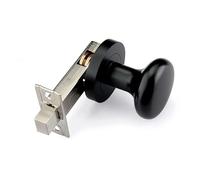 European 1PCS Solid Zinc Alloy Door Knobs Lock Background Wall Invisible Hidden Interior Entrance Passage Keyless(Black,Center Distance 70mm)