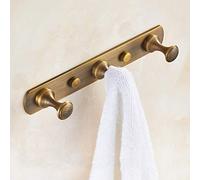 European/Amen Retro Towel Rack Plating Brushed Brass Coat Hook - Premium Bathroom Kitchen Row Hook - Five Hooks - Enhance Utility and Style