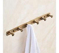European/Amen Retro Towel Rack Plating Brushed Brass Coat Hook - Premium Bathroom Kitchen Row Hook - Five Hooks - Enhance Utility and Style