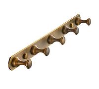 European/Amen Retro Towel Rack Plating Brushed Brass Coat Hook - Premium Bathroom Kitchen Row Hook - Five Hooks - Enhance Utility and Style