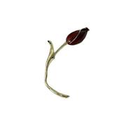 European American Fashionable Retro Metal Tulip Flower Bud Brooch Women's Jewelry(Red 1pc)